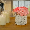 thumbnail image 3 of 10 in. Coral Hydrangea Bouquet in White Basket, 3 of 3