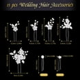 thumbnail image 2 of Pearl Hair Pins Wedding Bridal Hair Pins Rhinestone Flower Hair Pins U Shaped Hair Crystal Pins Metal Silver Pearl Bobby Pins Hair Jewelry Accessories for Brides Bridesmaids Thick Long Hair, 2 of 2