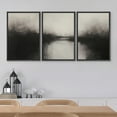 thumbnail image 4 of IDEA4WALL Framed Canvas Print Wall Art Set of 3 Minimalist Black & Gray Abstract Illustration Pastel Hazy Landscape Modern Graffiti Digital Art Zen Cool Relax for Home Decor - Black 16"x24"x3, 4 of 5