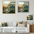 thumbnail image 4 of Designart "Sunset Waves Verdant Green Beauty" Nautical Framed Wall Art Decor - Coastal Green Coastal Living Room Framed Canvas Art, 4 of 6