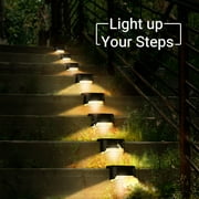 DAYBETTER Solar Deck Lights Outdoor 6 Pack, Solar Step Lights Waterproof Led Solar lights for Outdoor Stairs, Step , Fence, Yard, Patio, and Pathway(Warm White)