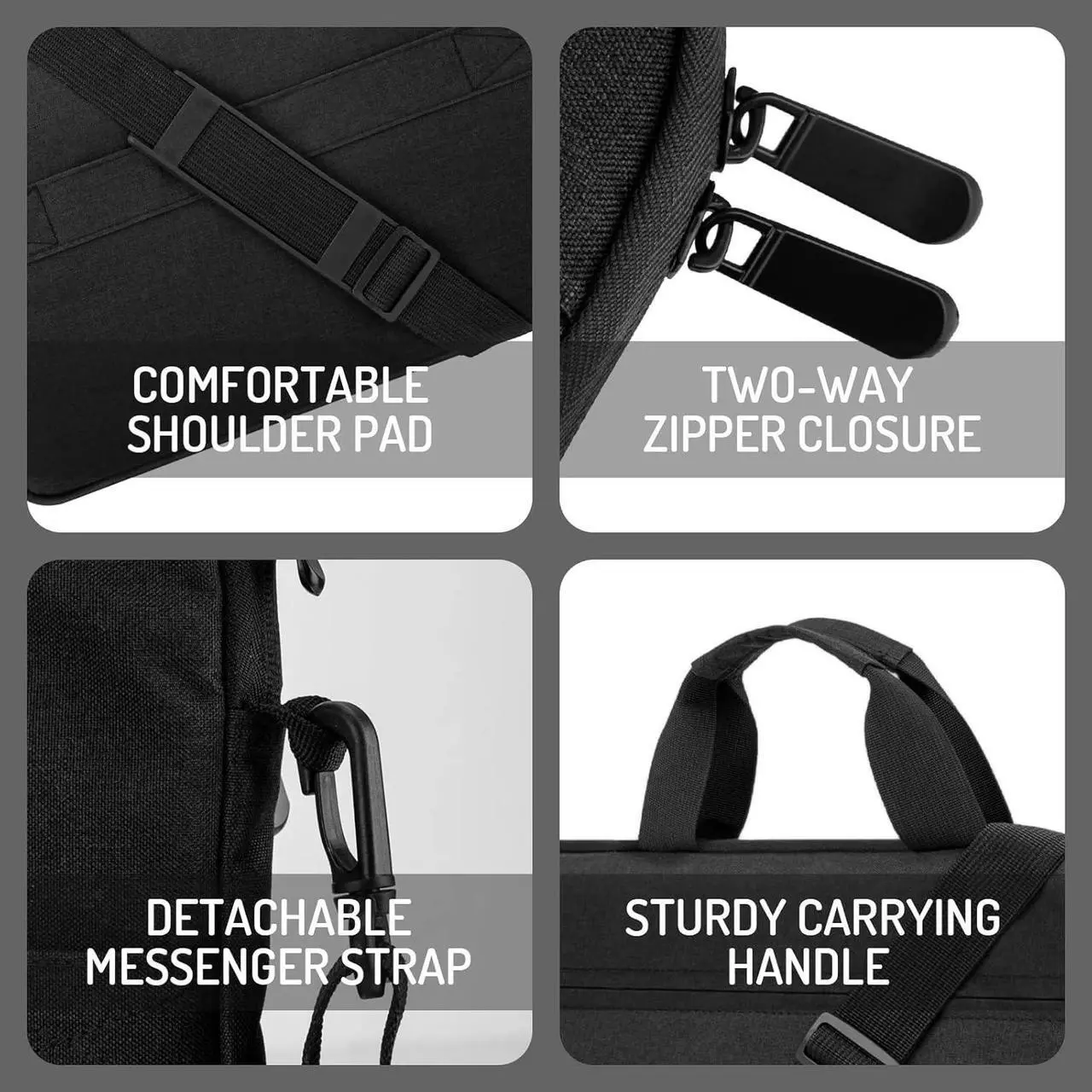 14-15 Inch Laptop Shoulder Messenger Bag Carrying Case Briefcase Slim Protective Computer Sleeve with Handle Strap Pocket for MacBook Acer ASUS HP Surface Dell Chromebook