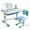 Blue, variant on WETLA Kids Study Desk Chair Set, Height Adjustable Toddlers Writing Table with Tiltable Reading Stand LED Table Light, Living Room Bedroom Children Learning Table with Large Drawer