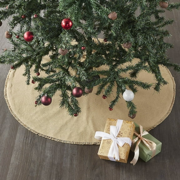 VHC Brands Yuletide Burlap Tan Tree Skirt 36