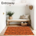 thumbnail image 3 of ODIKA 5x7 Machine Washable Non-Slip Area Rug, Timeless Scrollwork Foliage Trellis Ornate Artisan High Traffic Rug with Pad, Orange, 663665, 3 of 8