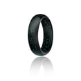 thumbnail image 2 of Alianza de boda de silicona - Estilo cúpula - Negro con turquesa brillante de ROQ para mujer - Anillo de 7 mm, 2 of 2