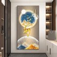 thumbnail image 3 of Nuevo lienzo de pintura de piedra zen dorada de Fengshui chino, arte de pared, carteles e impresiones de árboles ricos en oro para la decoración del hogar de la sala de estar, 3 of 5