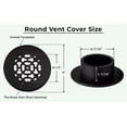 thumbnail image 3 of Achtek 4.5" Duct opening Solid Cast Aluminum Round Grille ( 6" Round Overall) | Powder Coated BLACK- With Holes For Wall / Ceiling, 3 of 11