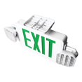 thumbnail image 1 of LED Emergency Exit Sign, Long Battery Life Emergency Exit Light AC85-265V Dual Adjustable Head Super Bright High Visibility Green Character  For Office Building, 1 of 8