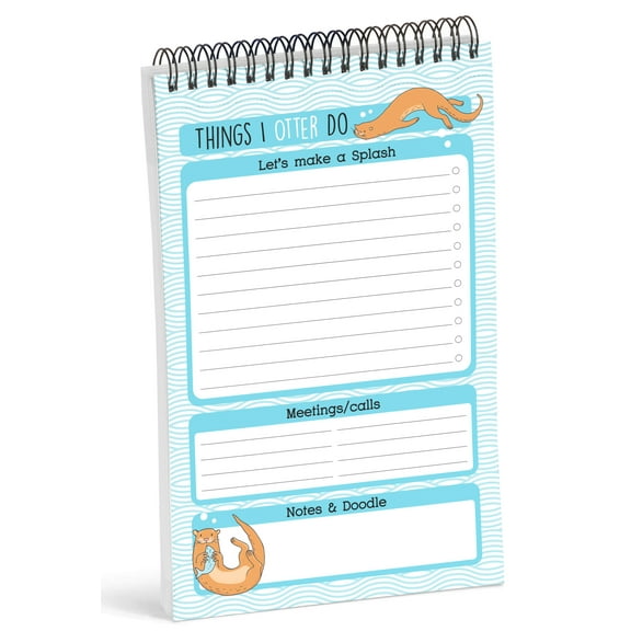 Inkdotpot To Do List Notepad 6 X 9 Paper Stationery, Things I Otter Do Spiral Notepad Daily Checklist- Motivational Organizer Planner List Pad- Notepad Tear Off (50 Sheets)