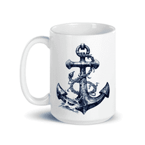 C&M Personal Gifts 15 oz Anchor Nautical Ceramic Coffee Mug