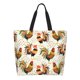 thumbnail image 1 of Disketp Colorful Roosters Bolsa Tote Estampada para Mujer, Bolso de Hombro y de Mano para Compras y Viajes, 1 of 8