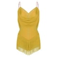 thumbnail image 1 of Yeahdor Robe de Cocktail Sans Manches Rumba Salsa Latin Ballroom Dance avec Franges Jaune G, 1 of 5