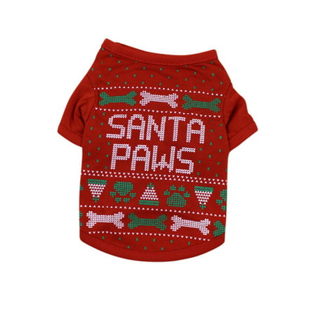 Small Dog Christmas Costume T Shirt Pets Party