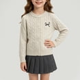 thumbnail image 2 of Pandaie Girls Long Sleeve Sweater Cardigan Kids Button Down Soft Knit Sweaters Toddler Bowknot School Uniforms Fall Jacket Size 0-8 Years, 2 of 4