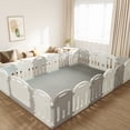 thumbnail image 5 of Loartee Baby Play Mat for Floor - 59" x 59" Non-Slip Coral Velvet Memory Foam Nursery Crawling 1.18" Thick Rug for Babies, Toddlers, Infants, Kids, Gray, 5 of 8
