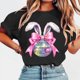 thumbnail image 3 of Tops de Manga Corta de Verano para las Mujeres Imprimir Blusa de Cuello Redondo, Moda Ligera de Poliéster Spandex, 3 of 4