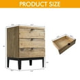 thumbnail image 3 of 17.7"W Rustic Reclaimed Solid Wood Nightstand with 3 Drawers, Quick Assembly Farmhouse End Tables Bedside Table Almost Fully Assembled, 3 of 9