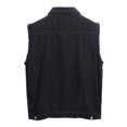 thumbnail image 2 of Mens Casual Ripped Denim Vest Classic Trucker Button Down Sleeveless Jean Waistcoat, 2 of 2