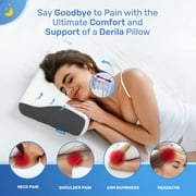Derila® | Cervical Memory Foam Bed Pillow Standard | Neck, Shoulder Pain Relief | Improves Sleeping