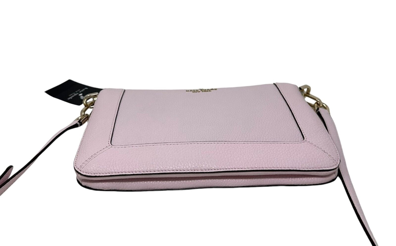 Kate Spade Lena Double Compartment Shimmer Pink Leather Crossbody Bag KH430