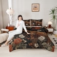 thumbnail image 4 of Manfei Retro Rustic Flower Bedding Comforter Set,Brown Highland Cow Twin Comforter Sets,Vintage Countryside Floral Bedding Set For Men Women,Microfiber Bedroom Decor Reversible,2 Pieces, 4 of 8