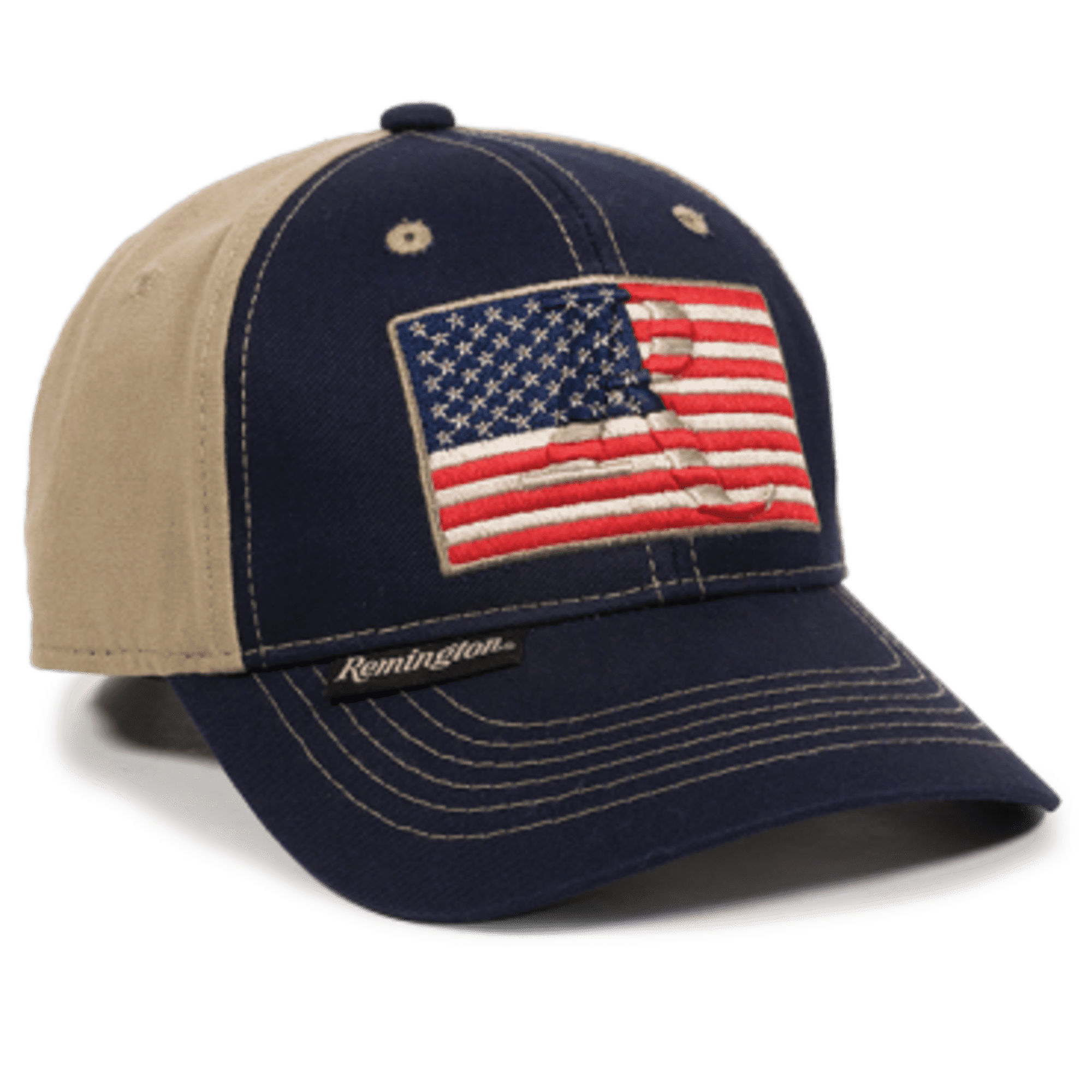 Outdoor Cap - Outdoor Cap Unisex-Adult American Flag, Navy/Khaki, Adult ...