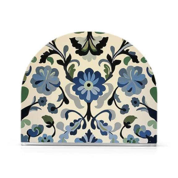 Yayeee Napkin Holder for Table Kitchen Paper Tissue Organization, Blue Floral