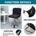 thumbnail image 4 of (Color : Black, Size : 6pcs) Bar Stool Covers With Back6 Pack Low Back Chair Covers Square Stretch Swivel Barstool Cover Counter Stool Pub Chair Slipcover Protector For Dining Room, 4 of 5