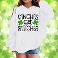 thumbnail image 2 of IWRICH St. Patrick's Day Hoodies for Girls Pinches Get Stitches Printed Shamrock Sweatshirts Saint Patrick's Tops,Size 3-14 Years White 160, 2 of 4
