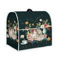thumbnail image 3 of ZIATUBLES Stand Mixer Dust Cover Comfort Polyester Kitchen Appliance Decor Cover Compatible with 4.5-5 Quart Washable Home Accessories with Front Pockets, Cat Book Coffee Flower, 3 of 7