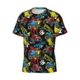thumbnail image 3 of Yiaed Monster Car Print Mens Short Sleeve Tight Fit T-Shirt, Crewneck Casual Tee-Small, 3 of 5