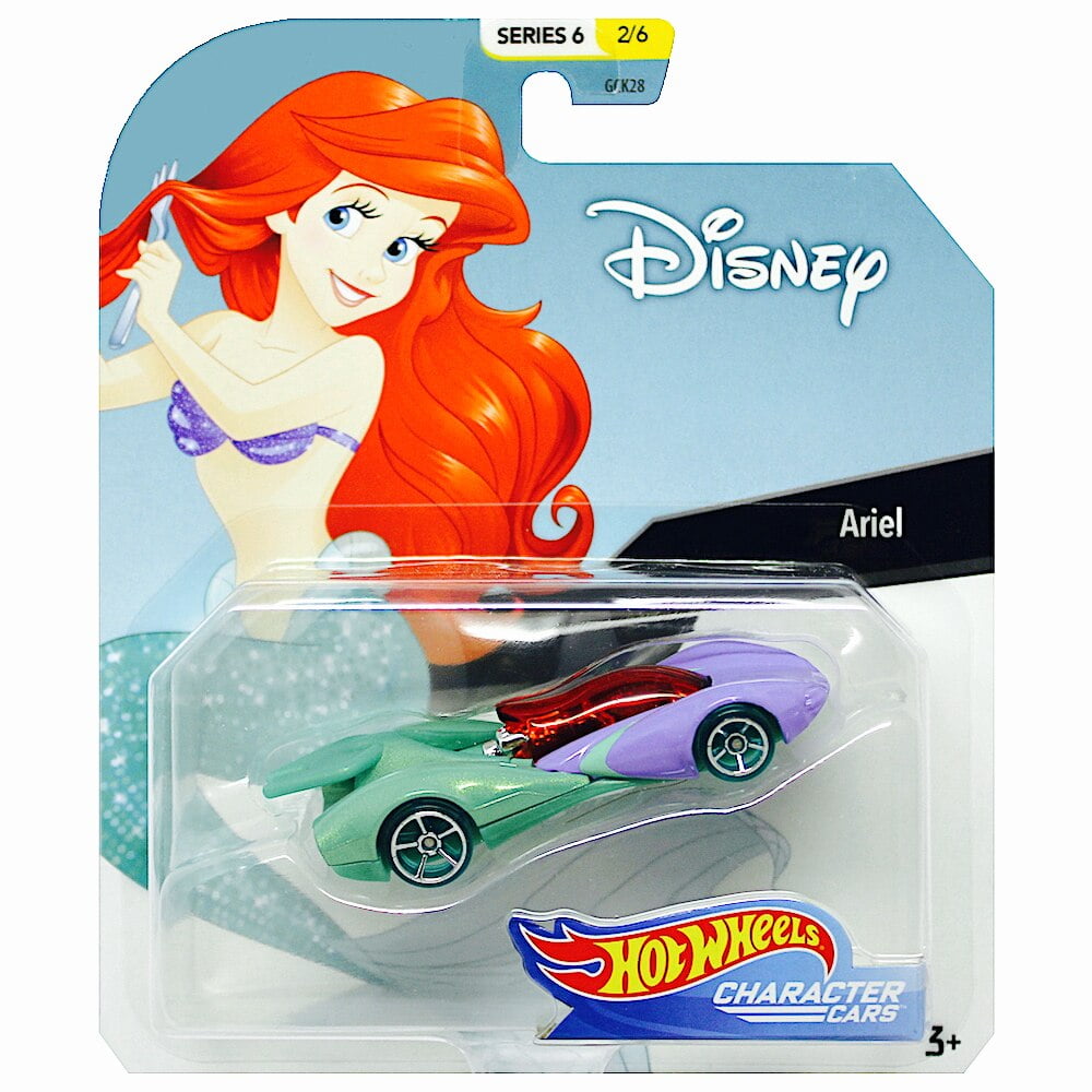 2018 Hot Wheels 1/64 Disney Pixar Character Cars Series 6, Set of 6 Collectible Die Cast Toy Cars Steamboat Willie, Ariel, Jiminy Cricket, Captain Hook, Timon & Mr. Incredible
