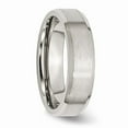 thumbnail image 4 of Stainless Steel Flat Beveled Edge 6mm Brushed and Polished Band Size: 7; for Adults and Teens; for Women and Men, 4 of 6