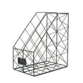 thumbnail image 1 of MasteelfCA Books Organizer Storage Rack Practical Shelf Stand Magazine Desktop Hollowed Out Iron Grid Home Management File Holder (Black), 1 of 7