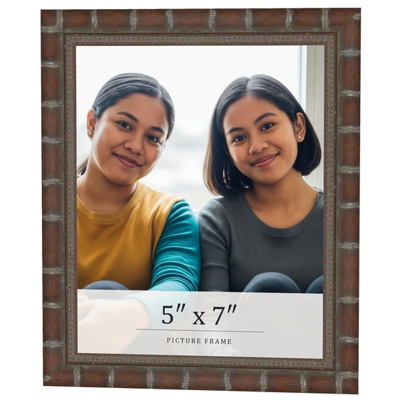 5x7 In Dark Brown Bamboo Real Wood Picture Frame Width 1.5 inches | Interior Frame Depth 0.5 inches