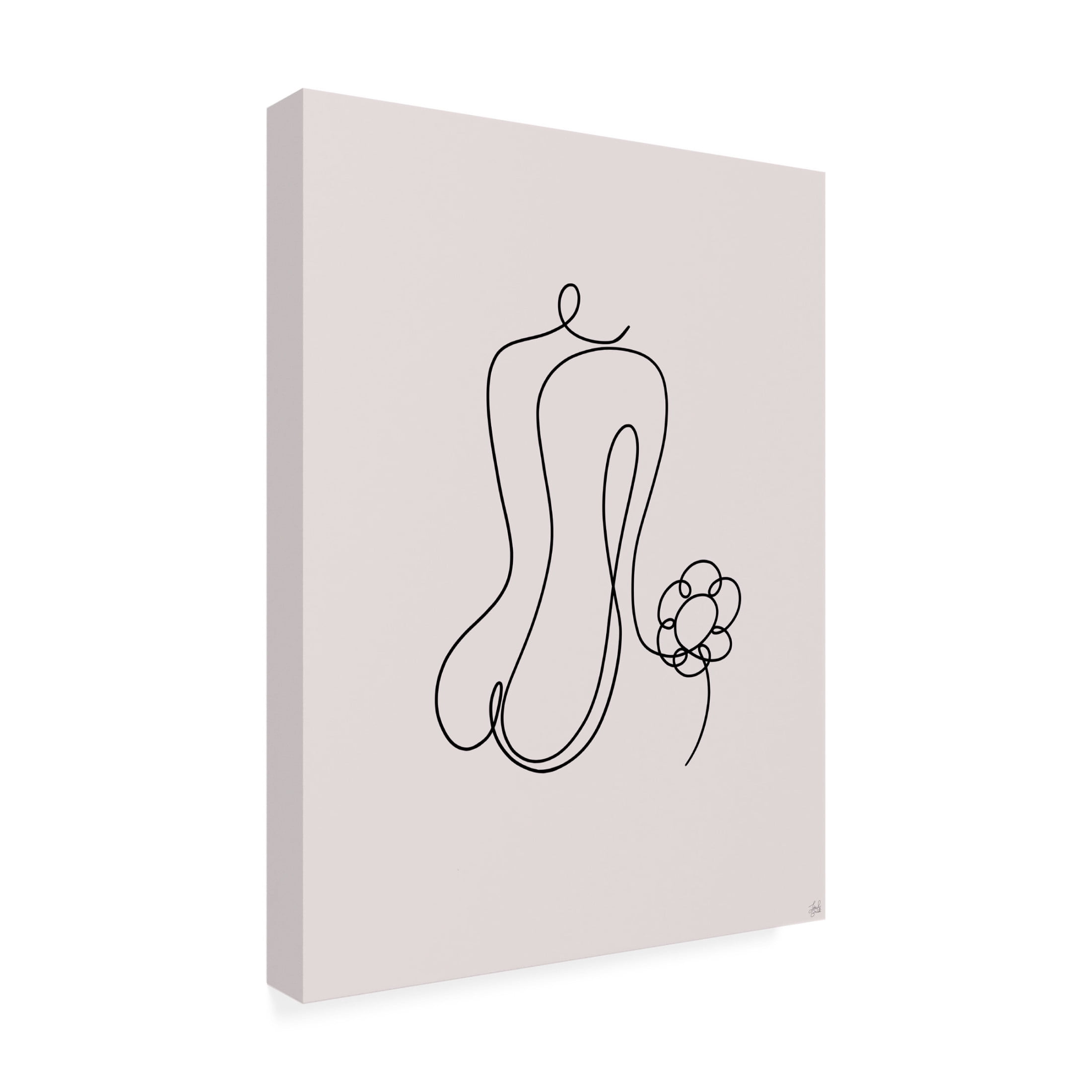 Canvas Wall Art - Line and Brush 'Female Form Fashion Line 6' Wall Art for Living Room, Bedroom, or Office Décor by Trademark Fine Art - 14 x 19 Inches