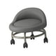 thumbnail image 2 of con taburete bajo para silla de ruedas Cómodo taburete redondo con ruedas y respaldo gris, 2 of 9