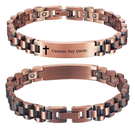 Metaljc Personalized Christian Religious Jewelry, Engraved Bible Verse Link Bracelet for Men Women