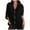 Black, variant on Womens V Neck Shirt Roll Up Long Sleeve Shirts Loose Fit Button Decor Pullover Tops Breathable Gauze Blouses