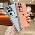 thumbnail image 4 of Compatible with Samsung Galaxy S23 Ultra 5g 6.8" Phone Case Luxury Plating Cute Love Heart Cover Full Camera Protection Soft Silicone Shockproof Bumper with Side Hearts Pattern (Pink), 4 of 11