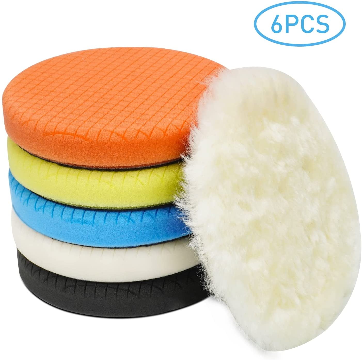 4Pcs 7 inch Buffing Polishing Sponge Pads Kit For Car Polisher Buffer 