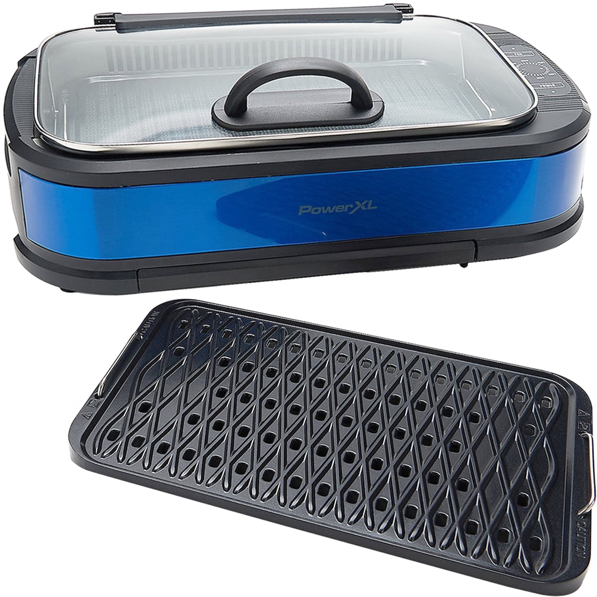 Powerxl 1500w Smokeless Grill Pro With Griddle Plate Manufacturer  Refurbished K54319 Blue : Target