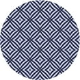 thumbnail image 1 of Ahgly Company Machine Washable Indoor Round Transitional Night Blue Area Rugs, 7' Round, 1 of 7