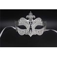 thumbnail image 1 of Máscara de Mascarada veneciana de filigrana de Metal dorado plateado de lujo, máscara de calavera cortada con láser, evento de boda, bola de Navidad, máscaras de fiesta de disfraces Qiuyongming unisex, 1 of 2