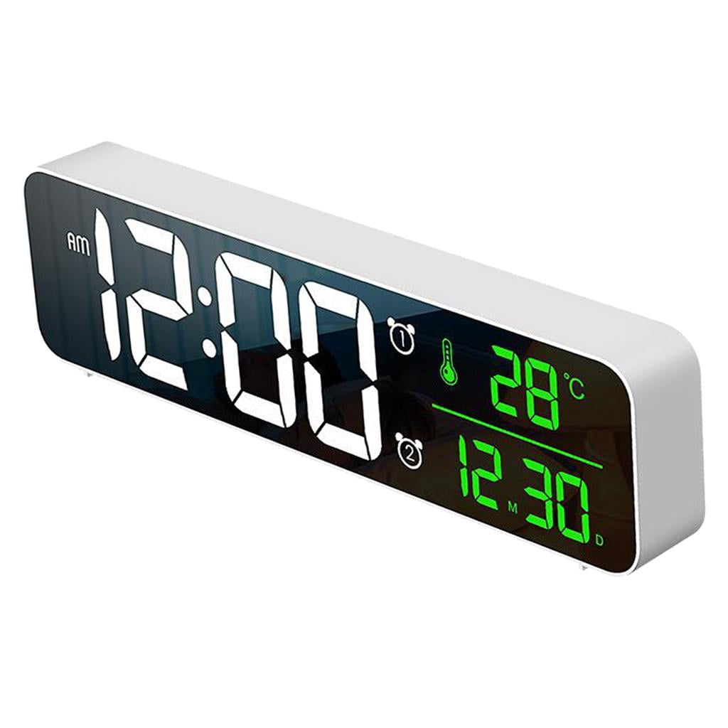 Axioma , Digital Desk Clock with Large LCD Screen Calendar for The , Repeating Snooze , white 2