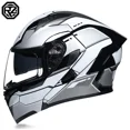 thumbnail image 3 of Casco de motocicleta modular abatible de cara completa para carreras, scooter, casco de motociclista, viseras dobles, aprobado por DOT, 3 of 5
