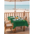 thumbnail image 3 of Rectangle Outdoor Tablecloth With Umbrella Hole And Zipper– St. Patrick's Day Waterproof Patio Table Cover for Party, Picnic, Backyard, 60"x120" , Green Shamrocks Rainbows Green, 3 of 8