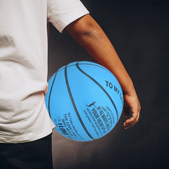Loespoir Inspirational Basketball Leather Textured, Size 7 Motivational Quotes Ball, Great Gift For Grandkids, Sports Enthusiasts, Display, Decoration, Sturdy