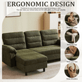 thumbnail image 2 of IULULU L Shape Convertible Sectional Sofa Couch with Chaise, Modern Linen Fabric Sofa Bed with Solid Frame & Thick Cushion for Living Room, Small Space, Green, 2 of 12